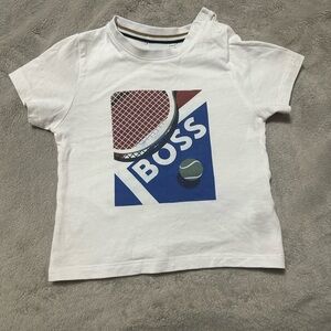 Boss White and Red Short Sleeve Tees